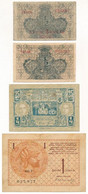 Jugoszlávia / Szerb-Horvát-Szlovén Királyság 1919. 1/2D (2xklf) Az Egyik "2K" Felülbélyegzéssel + 1D + 1921. 1/4D T:III, - Zonder Classificatie
