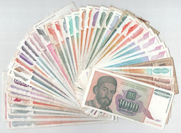 Jugoszlávia 1985-1996. 43db-os Bankjegytétel T:III,III- Közte Szép Papír Yugoslavia 1985-1996. 43pcs Banknote Lot C:F,VG - Zonder Classificatie