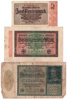 Német Birodalom 1910. 1000M Piros Pecsét, Hétjegyű Sorszám (4x) + 1922. 10.000M + 1923. 2M + 1923. 20.000M T:II--IV  Ger - Unclassified