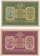 Olaszország / Velence / Osztrák-magyar Megszállás 1918. 1L + 2L T:II-,III Szép Papír Italy / Venice / Austro-Hungarian O - Zonder Classificatie