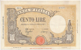 Olaszország 1943.10.08. 100L "R51 019287" T:III Italy 08.10.1943. 100 Lire "R51 0192787" C:F Krause P#67 - Zonder Classificatie