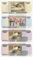Oroszország 1997. 10B + 50B + 500B (2x) Fantázia Bankjegy T:1 Russia 1997. 10 Beans + 50 Beans + 500 Beans (2x) Fantasy  - Non Classés