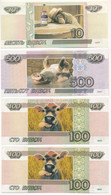 Oroszország 1997. 10B + 100B (2x) + 500B Fantázia Bankjegy T:1 Russia 1997. 10 Beans + 100 Beans (2x) + 500 Beans Fantas - Non Classés