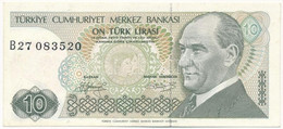 Törökország 1979. 10L "B27 083520" T:III Szép Papír Turkey 1979. 10 Lira "B27 083520" C:F Nice Paper Krause P#192 - Unclassified