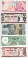 5db-os Vegyes Külföldi Bankjegy Tétel, Közte Guyana, Indonézia, Suriname, Üzbegisztán T:I,I- 5pcs Of Mixed Foreign Bankn - Ohne Zuordnung