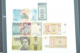 6db Vegyes Külföldi Bankjegy Tétel Klf Országokból (Indonézia, Madagaszkár, Moldova, Mongólia), Közte Indonézia 2016. 10 - Ohne Zuordnung