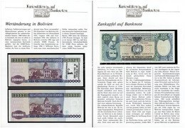 7 Darab "Kuriositäten Auf Banknoten" Német Nyelvű Tájékoztatólap Közép- és Dél-Amerikai Bankjegyekkel T:I-,II Egyiken Fo - Ohne Zuordnung
