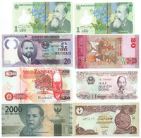 8 Darabos Vegyes Bankjegy Tétel, Közte Mozambik, Románia, Vietnám, Sri Lanka T:I-II 8 Pieces Mixed Banknote Lot, Among M - Ohne Zuordnung