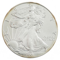 Amerikai Egyesült Államok 2001. 1$ Ag "American Silver Eagle" Kapszulában T:1 Halvány Patina USA 2001. 1 Dollar Ag "Amer - Sin Clasificación