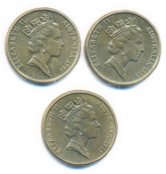 Ausztrália 1985-1988. 1D Al-Bronz "II. Erzsébet" (3xklf) T:1-,2 Australia 1985-1988. 1 Dollar Al-Bronze "Elizabeth II" ( - Sin Clasificación
