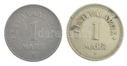 Észtország 1922. 1M Cu-Ni + 1924. 1M Ni-sárgaréz T:2,2- Estonia 1922. 1 Mark Cu-Ni + 1924. 1 Mark Ni-brass C:XF,VF Kraus - Sin Clasificación