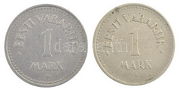 Észtország 1922. 1M Cu-Ni + 1924. 1M Ni-sárgaréz T:2,2- Estonia 1922. 1 Mark Cu-Ni + 1924. 1 Mark Ni-brass C:XF,VF Kraus - Sin Clasificación