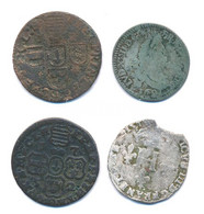 Franciaország 1578-1590. 2S Billon "III. Henrik" (1,39g) + 1691V 4S Ag "XIV. Lajos" Troyes (26,5g)  + Liege 1744. 1L Cu  - Sin Clasificación