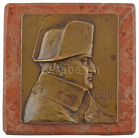 Ausztria ~1910. "I. Napóleon" Bronz Plakett Vörösmárvány Posztamensen Szign.: Franz Stiasny (65x58mm) T:1- Austria ~1910 - Unclassified