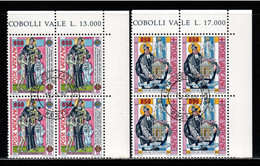 Vatican 1992 Mi# 1058-1059 Used - Set In Blocks Of 4 - St. Giuseppe Benedetto Cottolengo - Gebruikt