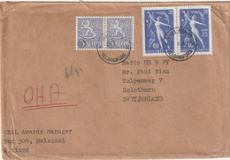 FINLANDE Lettre 1955 HELSINKI Pour La Suisse - Cartas & Documentos