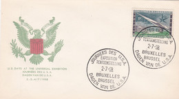 Enveloppe FDC 1048 Exposition Universelle Bruxelles Journées Des U.S.A. Etats-Unis United States - 1951-1960