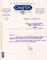 FACTURE.83.TOULON.DROGUERIE.HERBORISTERIE.PARFUMERIE.Ets.CHAFER COURS LAFAYETTE & ROUTE DU CAP BRUN. - Drogerie & Parfümerie