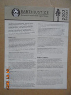 Earthjustice - Because The Earth Needs A Good Lawyer - 2003 Docket - Im Freien