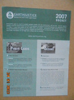 Earthjustice - Because The Earth Needs A Good Lawyer - 2007 Docket - Im Freien
