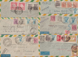 1947/48 - BRESIL - BEL ENSEMBLE De 6 LETTRES Par AVION (DONT RECOMMANDEES) => PARIS - Lettres & Documents