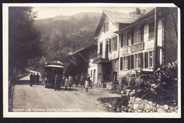 1922 Gelaufene AK (rechte Obere Ecke Abgerissen). Gasthof Zollhaus Gamserberg Mit Postauto. - Gams