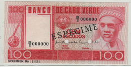 CAPE VERDE   100 Escudos     P54s   "SPECIMEN"   Dated 20.1.1977  (Amilcar Cabral +Mount Cano  At Back)  UNC - Cap Vert