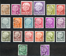 Saar Sc# 263-282 Used 1957 Pres. Theodor Heuss - Gebruikt