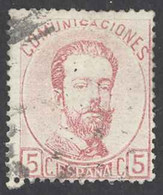 Spain Sc# 178 Used 1873 5c Rose King Amadeo - Gebraucht