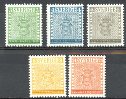 Sweden Sc# 479-483 MNH 1955 1st Swedish Stamp 100th - Unused Stamps