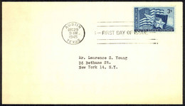 USA Sc# 938 FDC (b) (Austin, TX) 1945 12.29 Texas Statehood 100th - 1941-1950