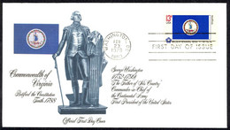 USA Sc# 1642 (Fleetwood) FDC (Washington, DC) 1976 2.23 Virginia Flag - 1971-1980