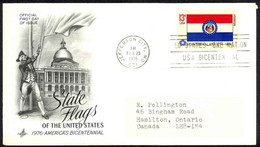 USA Sc# 1656 (ArtCraft) FDC (b) (Jefferson City, MO) 1976 2.23 Missouri Flag - 1971-1980