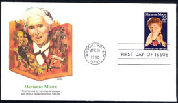 USA Sc# 2449 (Fleetwood) FDC (Brooklyn, NY) 1990 4.18 Marianne Moore - 1981-1990