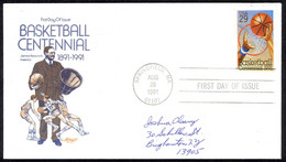 USA Sc# 2560 (Artmaster) FDC (Springfield, MA) 1991 8.28 Basketball 100th - 1991-2000