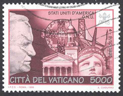 Vatican Sc# 1027 Used (a) 1996 5000l Pope John Paul II Travels - Oblitérés