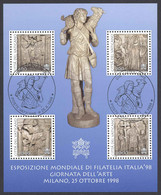 Vatican Sc# 1087 FD Cancel Booklet Pane/4 1998 Christian Sculptures - Oblitérés