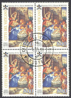 Vatican Sc# 1088 FD Cancel Block/4 1998 Christmas - Oblitérés