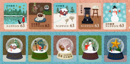 Japan - 2022 - Winter Greetings - Mint Self-adhesive Stamp Set (2 Panes) - Unused Stamps