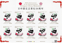 Japan - 2022 - 50th Anniversary Of Japan-China Relations Normalization - Mint Self-adhesive Miniature Sheet - Unused Stamps