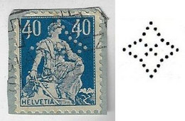 Switzerland 1921/1930 Cover Fragment Stamp Perfin Quadrangle Star By Union Of Swiss Banks From Geneve Lochung Perfore - Gezähnt (perforiert)