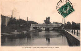 Arques - Le Pont Du Chemin De Fer Sur Le Canal - Arques
