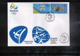 Brazil 2016 Olympic Games Rio De Janeiro - Taekwondo + Modern Pentathlon Interesting Letter - Sommer 2016: Rio De Janeiro