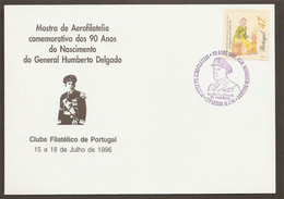 Portugal Humberto Delgado Combattant Liberté Cachet Commemoratif 1996 Delgado Freedom Fighter Event Postmark - Annullamenti Meccanici (pubblicitari)