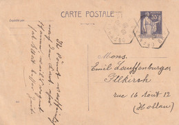 FRANCE ENTIER POSTAL PAIX 55CTS OBENHEIM Cachet Octogonal - 1932-39 Peace