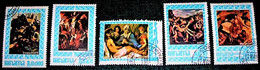 Panama,1967,( CTO-Original Gum), Relligious Paintings.Giambattista, Rubens,Sarto, Santi, -Michel :966-970 - Schilderijen