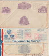 C UBA - 1940 - 2 ENVELOPPES PUB ILLUSTREES SUPERBES DROGUERIA SARRA ! Avec EMA Dont Une AIR MAIL => VICHY (ALLIER) - Lettres & Documents