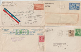 C UBA - 1933/1943 - 4 ENVELOPPES De HAVANA => USA - Lettres & Documents