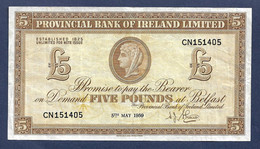 Northern Ireland 5 Pounds 1959 P242 VF - 10 Ponden