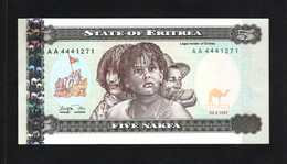 Erithrée, 5 Nakfa,1997 Issue - Eritrea